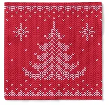 Sovie Horeca Weihnachtsserviette Ted in Rot aus Tissue 33 x 33 cm, 3-lagig, 100 Stück