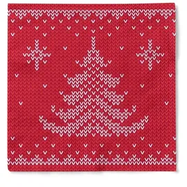 Sovie Horeca Weihnachtsserviette Ted in Rot aus Tissue 33 x 33 cm, 3-lagig, 100 Stück
