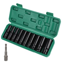 CPROSP 11-tlg Schlagschrauber Nüsse 1/2, Langnuss Satz 1/2 10,12,13,14,15,16,17,19,22,24mm, Impact Socket Set mit Kunststoffkoffer,