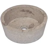 vidaXL Waschbecken Grau Ø40x15 cm Marmor