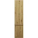 Burgbad Lin20 Hochschrank wandhängend mit 1 Tür inklusive Wäschekorb, Türanschlag links, 400x345x1760mm, HSPG040LF5353, Farbe: Eiche Dekor Urban