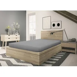 Spannbettlaken SETEX "GOTS Feinbiber Spannbettlaken", grau (hellgrau), B:90cm L:200cm, Feinbiber, Obermaterial: 100% Baumwolle, Laken, aus zertifizierter Bio-Baumwolle