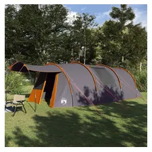 vidaXL Tunnelzelt 4-Personen Grau/Orange