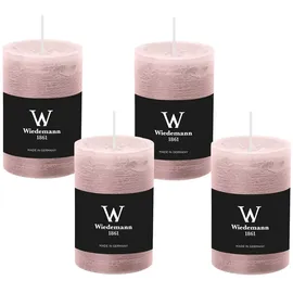 Wiedemann Kerzen Rustik-Kerze 100 x 68 mm 4 St. Rosé
