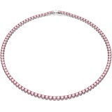 Swarovski Matrix Tennis Halskette, Rundschliff, Rosa, Rhodiniert