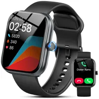 Smartwatch Damen Herren (Anrufe/Alexa), 1.91" HD Fitnessuhr mit Pulsuhr Schlafmonitor Sauerstoff Schrittzähler Uhr, Sportuhr IP68 Wasserdicht Fitness Tracker, 100 Sportmodi Smart Watch für iOS Android
