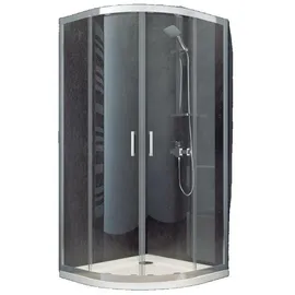 aea JVmoebel Viertelkreis Eckdusche 80 x 195 cm teilmattiert