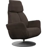 Relaxsessel ALINA "Thimo", braun (dunkelbraun xbo 4), B:84cm H:117cm T:90cm, Struktur fein XBO (100% Polyester), Sessel, Relaxsessel, in Größe L, Liegefläche 185cm, verstellbar, optional mit Aufstehhilfe