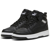 Puma Rebound V6 Mid WTR Jr Sneaker, Black White, 37.5