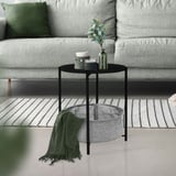 Beistelltisch mit Korb Couchtisch Tabletttisch Sofatisch Metall Ø 43cm