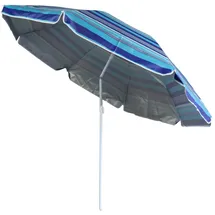 Ellug gestreifter Sonnenschirm 180 x 180 cm Blau/Hellblau/Dunkelblau/Türkis/Weiß