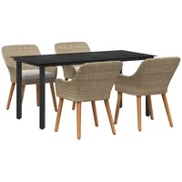 vidaXL Garten Essgruppe 5-tlg. Beige