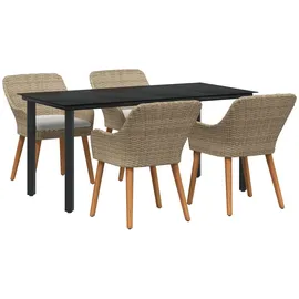 vidaXL Garten Essgruppe 5-tlg. Beige