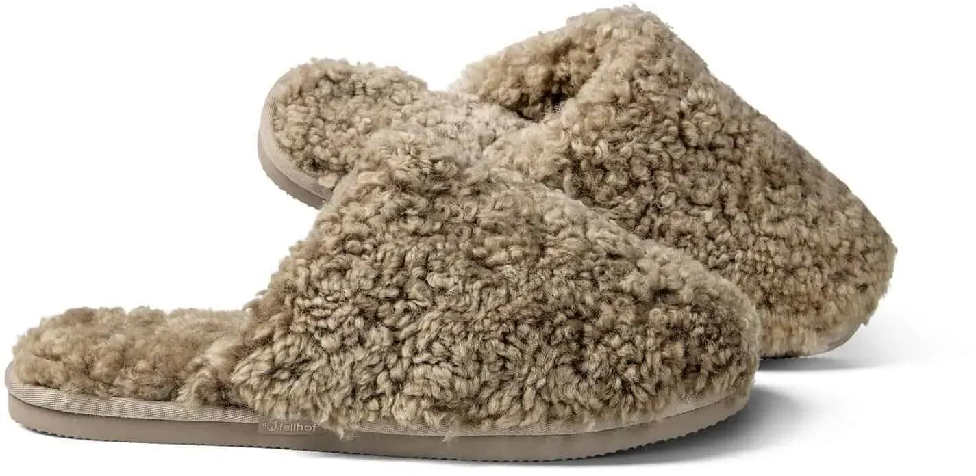 Fellhof Lammfellpantoffel Trendy Teddy 46/47 | braun - braun