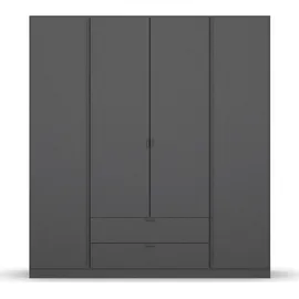 Rauch Drehtürenschrank RAUCH "StyleUp", grau (graumetallic), B:181cm H:197cm T:54cm, Holzwerkstoff, Schränke, Drehtürenschrank, Typ Monochrome mit eleganten, langen Griffstangen in Schrankfarbe