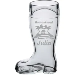 Bierstiefel 0,5l mit Gravur - Palmen & Strand