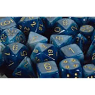 Chessex Phantom 7-Die Set - Teal w/Gold