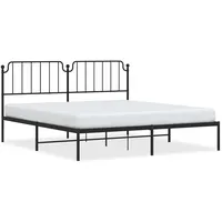 VidaXL Bettgestell mit Kopfteil Metall Schwarz 180x200 cm