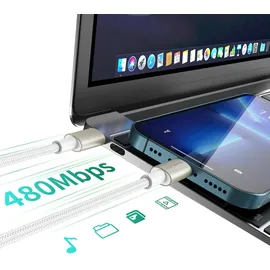 4smarts USB-C auf USB-C 3 m Silber/Weiß