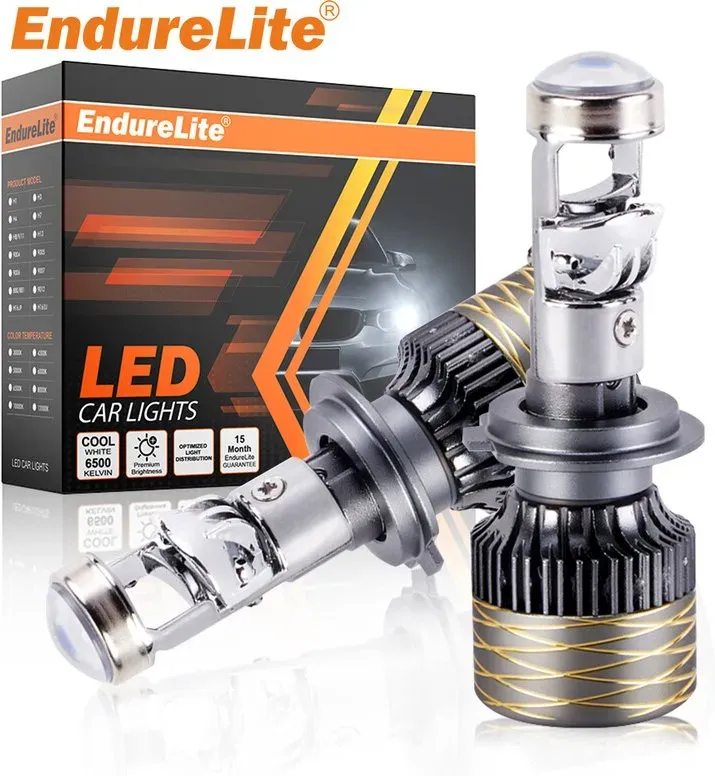 ENdure H7 LED-Linsen-Projektor-Scheinwerfer für Autos, 20.000 lm, Leuchten, Scheinwerfer, 6000 K, Pures Weiß, Plug & Play, 2er-Pack