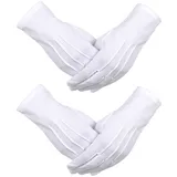 Sumind 2 Paare Nylon Baumwolle Handschuhe für Polizei Formal Parade Kostüm (Weiß) - 25 x 9 cm