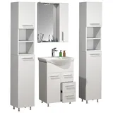 ebuy24 VCM 5-tlg. Waschplatz Waschtisch Badmöbel Set Waschbecken Schublade Spiegelschrank Lisalo L