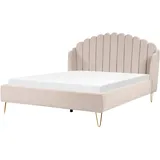 Beliani Polsterbett hellbeige Lattenrost 180 x 200 cm