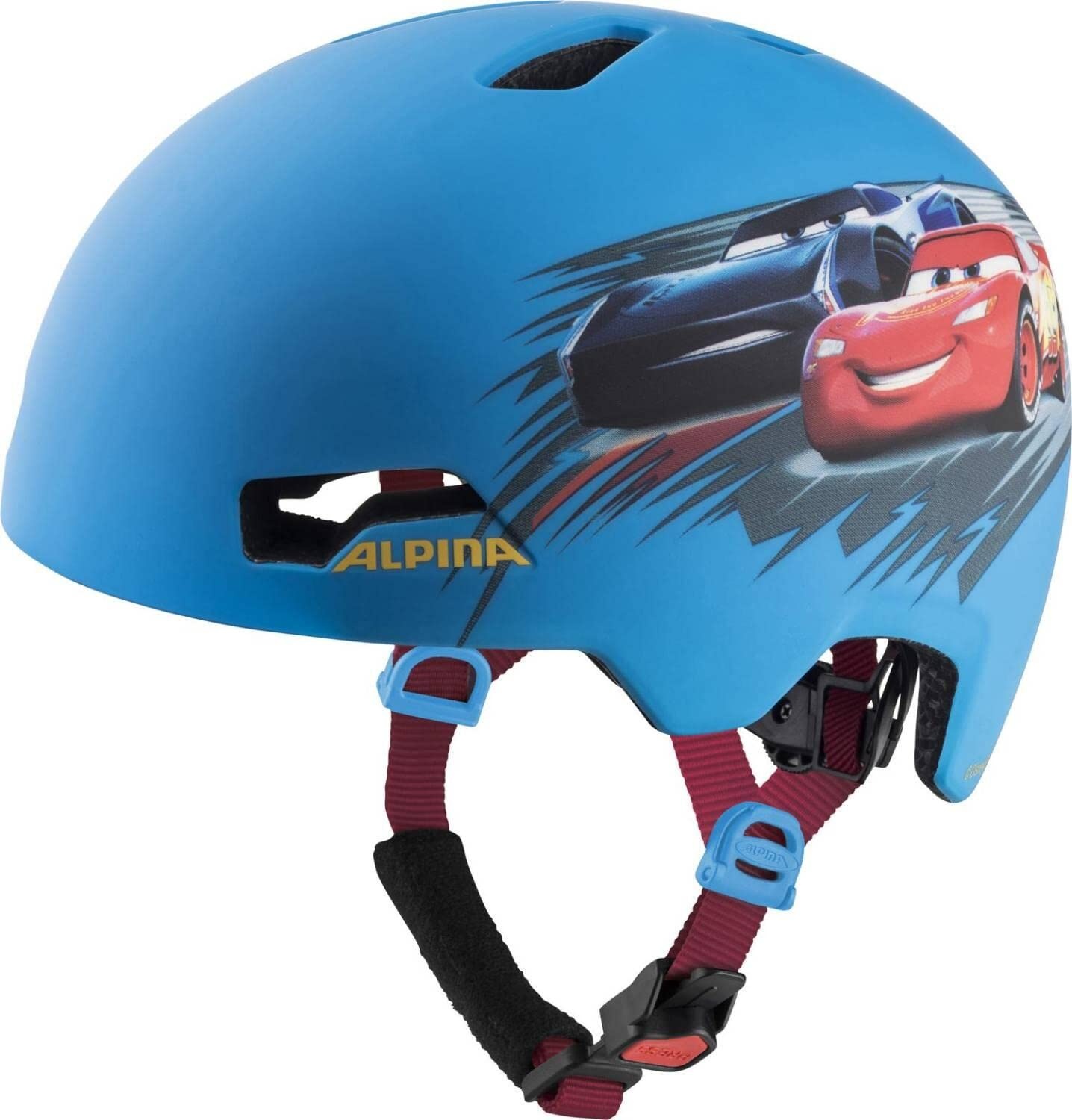 ALPINA HACKNEY DISNEY - Leichter, Bruchfester & Optimal Klimatisierter Disney Fahrradhelm Mit Nachrüstbarem LED Für Kinder, Cars, 51-56 cm