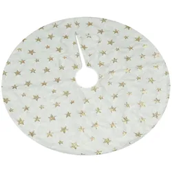 MARELIDA Weihnachtsbaumdecke Schneeflocken Baumrock Tannenbaumdecke 85cm weiß gold