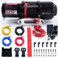 Rotfuchs Seilwinde 12 Volt - 4500 lbs Motorwinde Seilzug, mit Montagehalterung und Fernbedienung, Power Offroad Winde 2041 kg, ATV UTV kompatibel, Synthetikseil