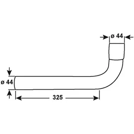 CORNAT CSPRB9000 Spülrohrbogen 90 Grad mit Muffe, weiß, Muffe Ø 44 mm; 325 mm