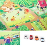 Spielmatte mit Autos Kinderteppich Spielteppich Ranch 120x80 cm