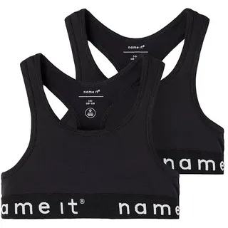 NAME IT Mädchen Nkfshort Top 2p Noos Unterhose, Black/Pack:w/ Black, 122 EU