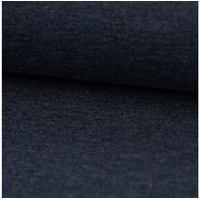 SCHÖNER LEBEN. Stoff Baumwolljersey Melange Jersey uni dunkelblau meliert 1,45m Breite, allergikergeeignet blau