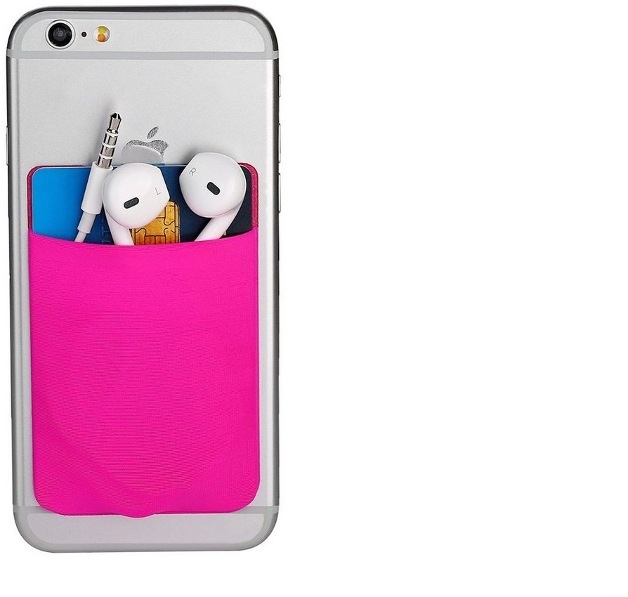 Cerbery Kartenetui Smartphone Kartenhalter - Halter Handy Hülle Kartenhülle Kopfhörer rosa