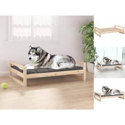 vidaXL Hundekorb Hundebett 105,5×75,5×28 cm Massivholz Kiefer Körbchen Bett Hund Haust braun