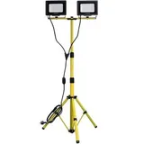 LUXULA LED Baustrahler mit Teleskop-Stativ, 2x 30 W, 4000 K (neutralweiß)