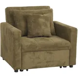 Schlafsessel HWC-L90, Klappsessel Gästebett, Liegefläche 200x100cm Stoff Cord