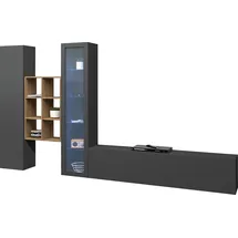 Home Affaire Wohnwand HOME AFFAIRE "Maruska", grau (anthrazit, anthrazit), B:320cm H:180cm T:30cm, Holzwerkstoff, Kastenmöbel-Sets, Wohnwand