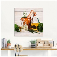 Artland Glasbild »Olivenöl und Kräuter - Küche«, Arrangements, (1