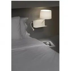 handy dx, weiße metall-wandleuchte mit led rechts, faro barcelona