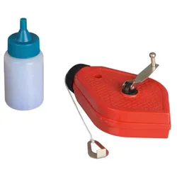 Toolland Kreidelinie mit pulver, mit kurbelgriff, rot/schwarzes gehäuse, 100 g, 30 m
