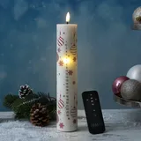 LED Adventskalenderkerze MIA mit 24 Zahlen - Echtwachs - H: 25cm - mit Batterien und Fernbedienung