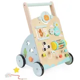 Bayer Chic 2000 - Lauflernwagen aus Holz, bunt, Lauflernhilfe, mit Motorikspielzeug, Activity-Walker, Spiel Motorik