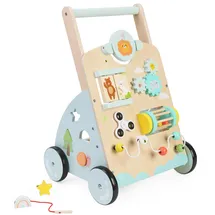 Bayer Chic 2000 - Lauflernwagen aus Holz, bunt, Lauflernhilfe, mit Motorikspielzeug, Activity-Walker, Spiel Motorik