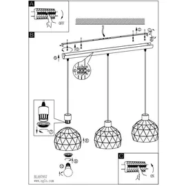 EGLO Roccaforte 3-flg. 97857