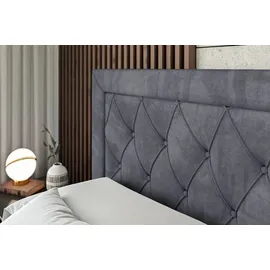 altdecor BOXBETT mit H3-Matratze und Lattenrost - NOEL - 160x200 Dunkelgrau...