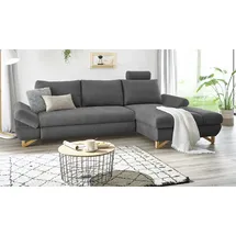 furn.design Ecksofa in beige Struktur-Stoff Wohnzimmer Sofa Eckcouch Couch 284 cm Skalm