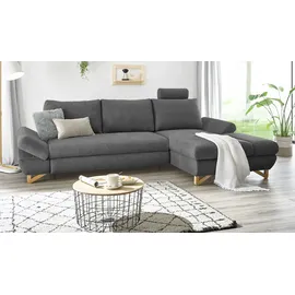 furn.design Ecksofa in beige Struktur-Stoff Wohnzimmer Sofa Eckcouch Couch 284 cm Skalm