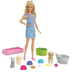 MATTEL FXH11 Barbie Badespaß Tiere & Puppe (blond)